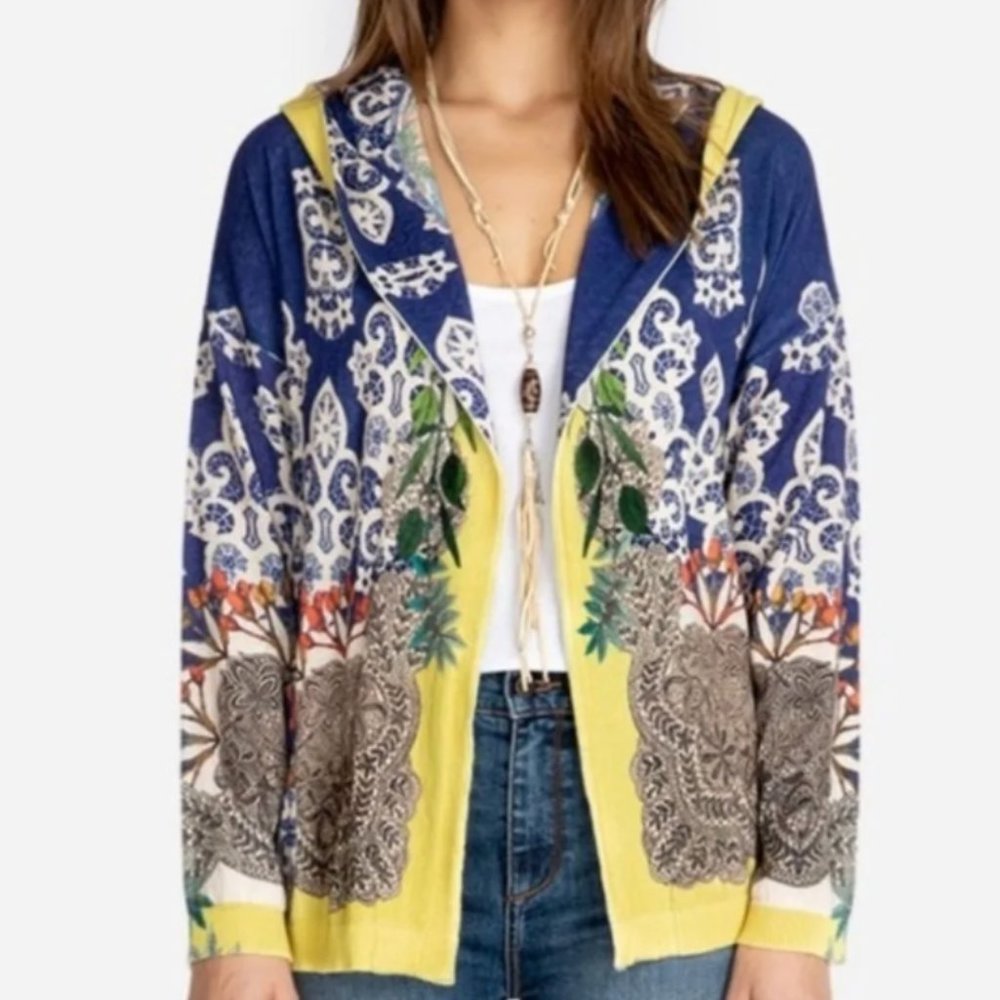 Johnny Was Cotton Flora sweater hoodie